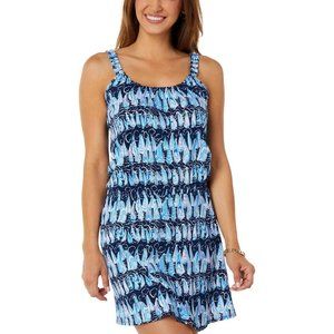 Lilly Pulitzer Loro Romper, Low Tide Navy Sails and Stripes, M